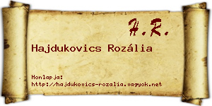 Hajdukovics Rozália névjegykártya